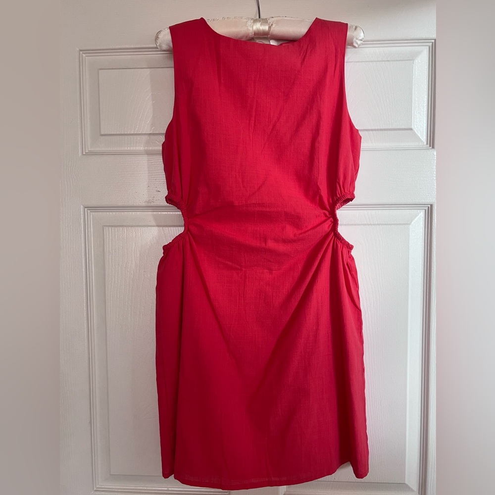 Coral cutout dress